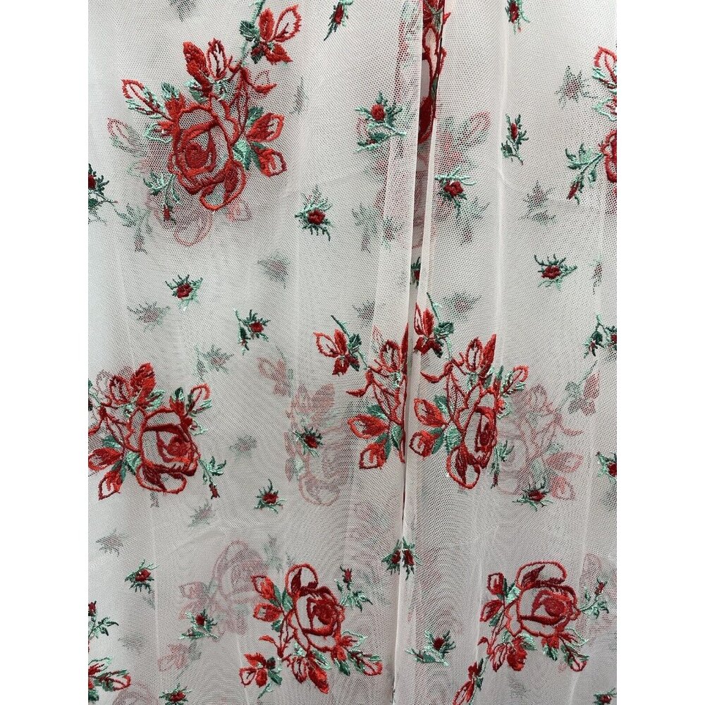 Victoria Secret Floral Embroidery Sheer Mesh Slip Size Large - Picture 6 of 11